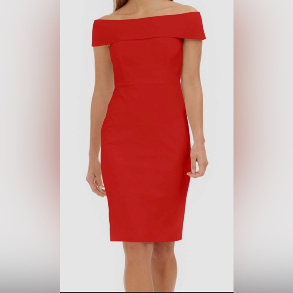 Calvin Klein Red dress off the shoulder dress